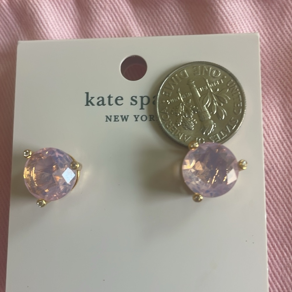 Kate Spade Light Pink Crystal Earrings - Picture 2 of 5